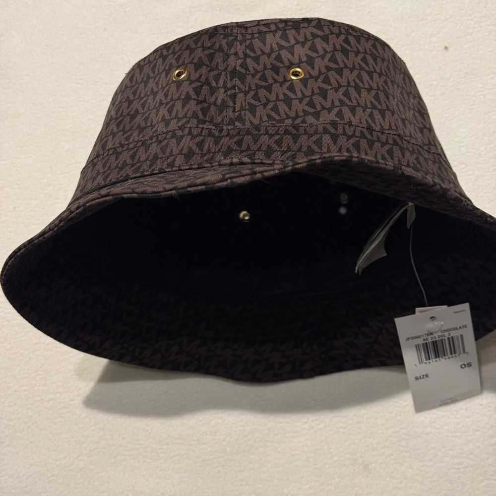 Michael Kors Logo Print Organic Cotton Blend Bucket Hat.